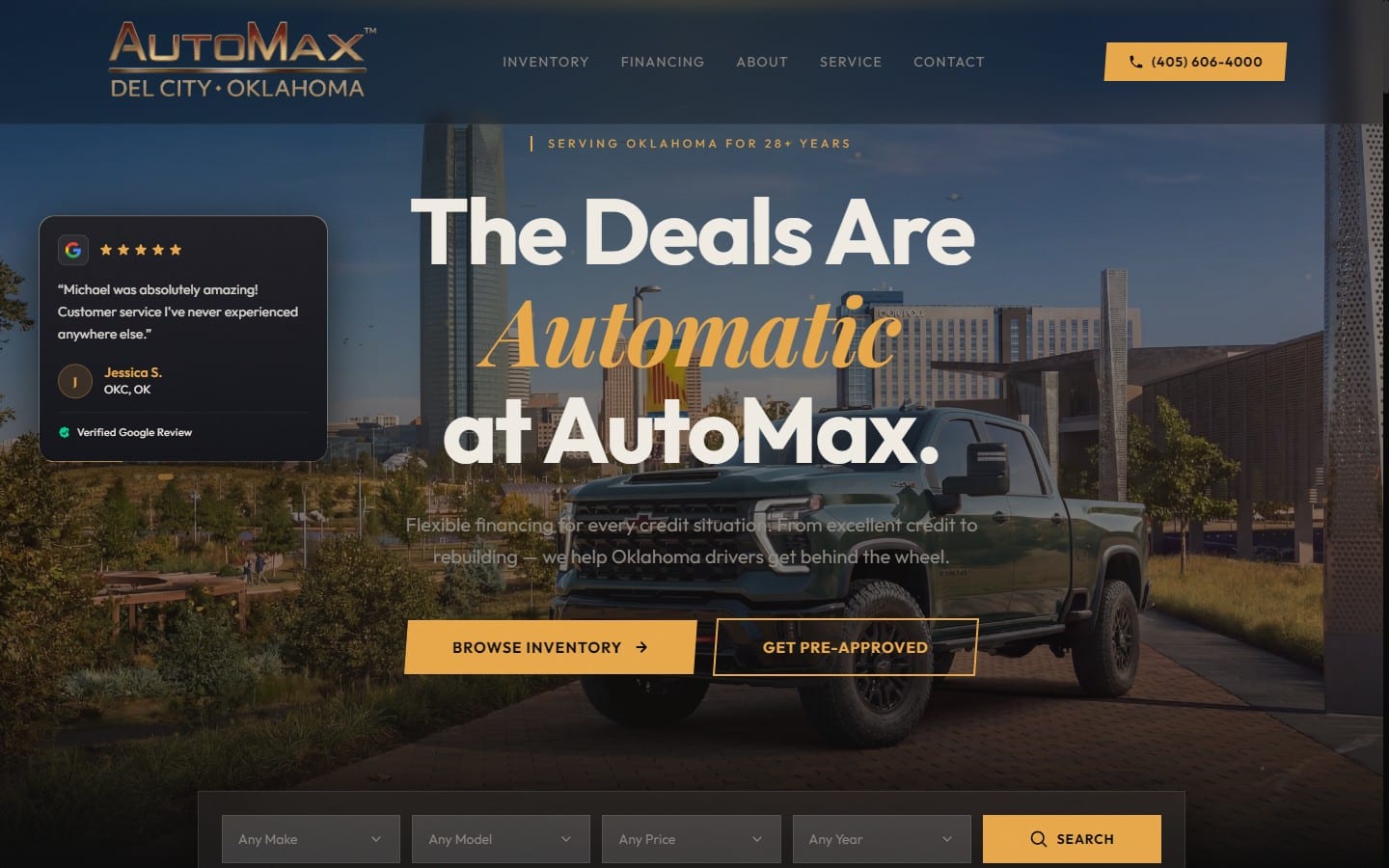 AutoMax — live site preview