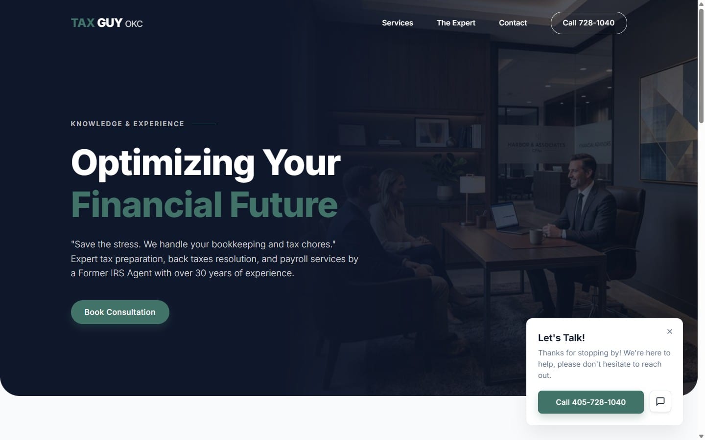 Tax Services — live site preview